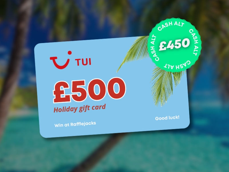 Win a £500 TUI Holiday Gift Card or £450 tax-free cash